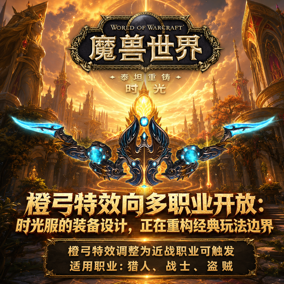 魔兽世界时光服橙弓特效多职业开放,经典装备设计要变天?
