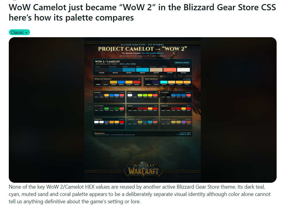 魔兽世界Plus2.0新证据泄露,暴雪官网出现wow2标签